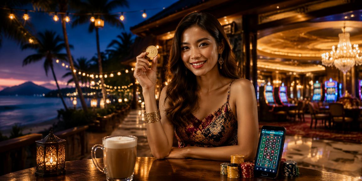 Pemain Malaysia bermain slot dalam talian melalui telefon bimbit di Langkawi